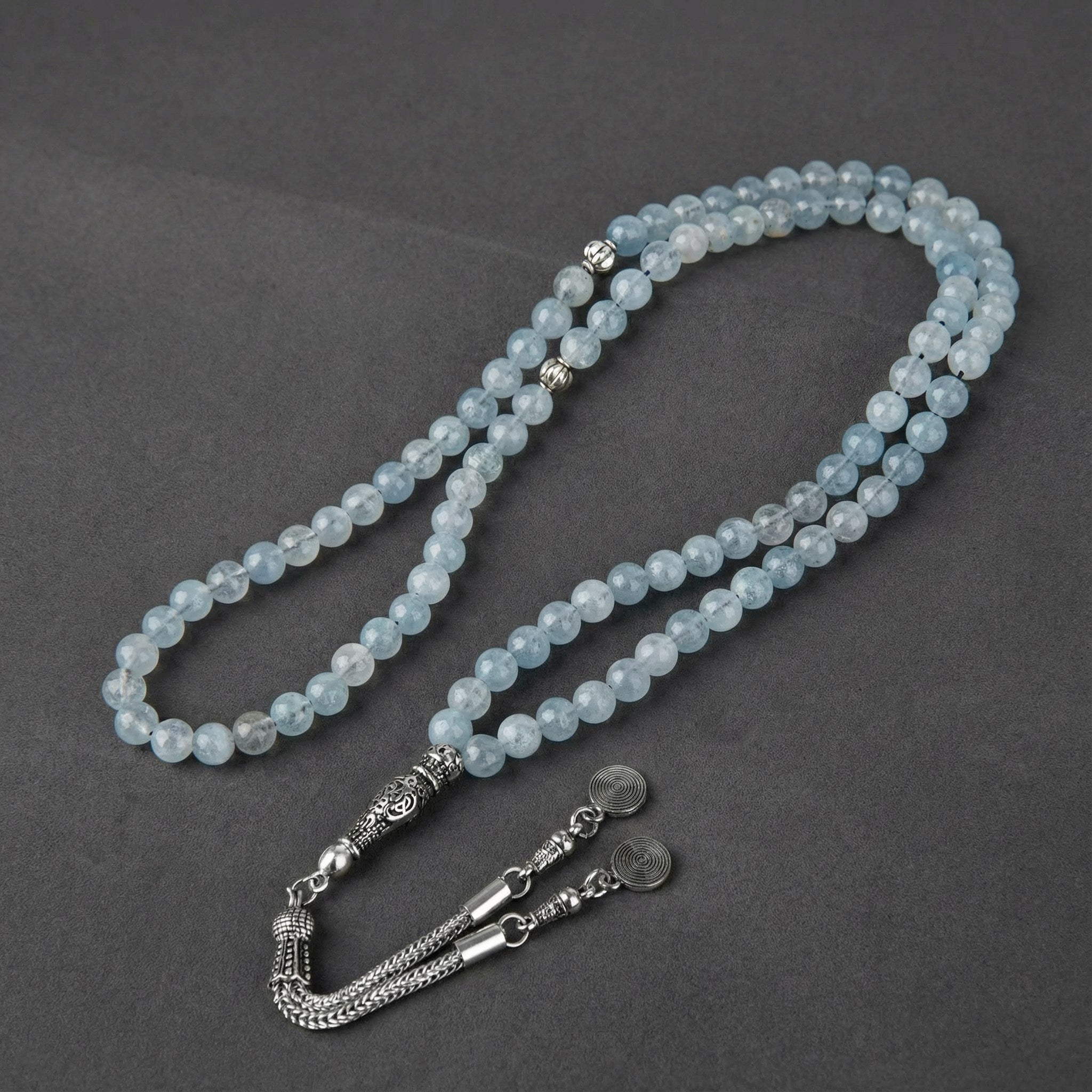 Akuamarin Doğal Taş Tesbih – 99’luk – 6 mm