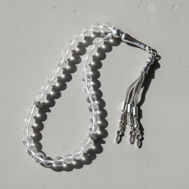 Kristal Kuvars Doğal Taş Tesbih – 33’lük / 8 mm