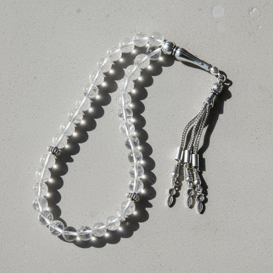 Kristal Kuvars Doğal Taş Tesbih – 33’lük / 8 mm