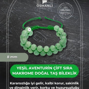 Yeşil Aventurin 8mm Çift Sıra Makrome Doğal Taş Bileklik