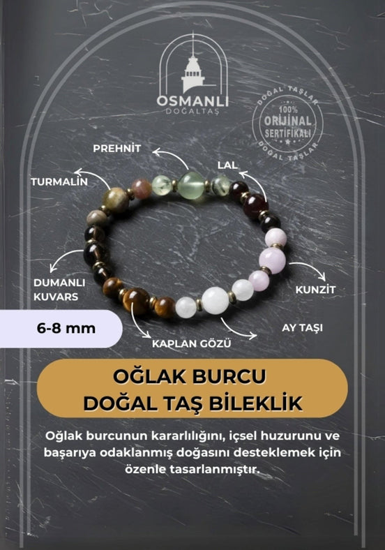 MuhammedMasumCo Oğlak Burcu Doğal Taş Bileklik