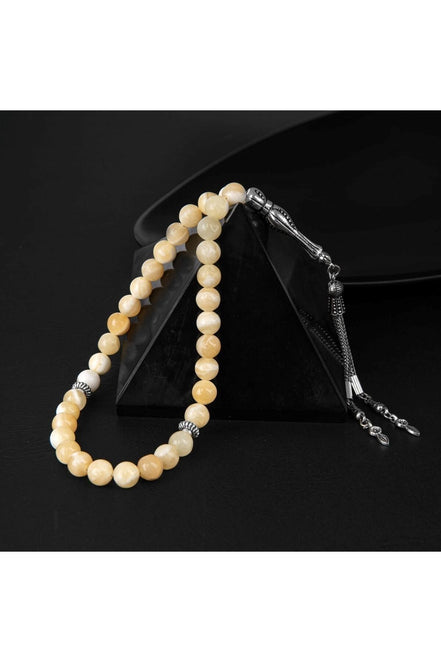 Aragonit Doğal Taş Tesbih 33lük - 8mm