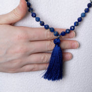 Lapis Lazuli Elmas Kesim Fasetli Doğal Taş Tesbih Kolye 99luk - 8mm (SK:287)