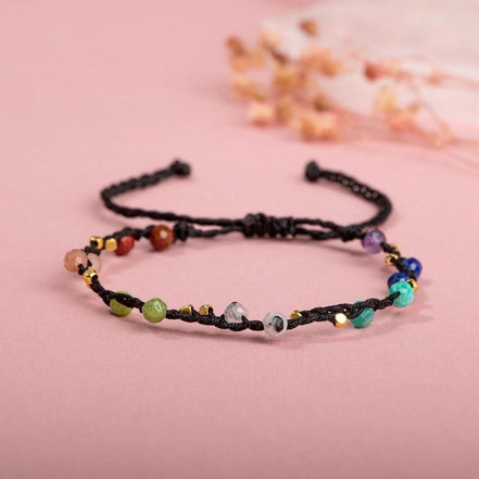 Çakra-Jasper-Yeşim-Amazonit-Lapis-Güneş Taşı-Ametist-Ay Taşı Doğal Taş Bileklik
