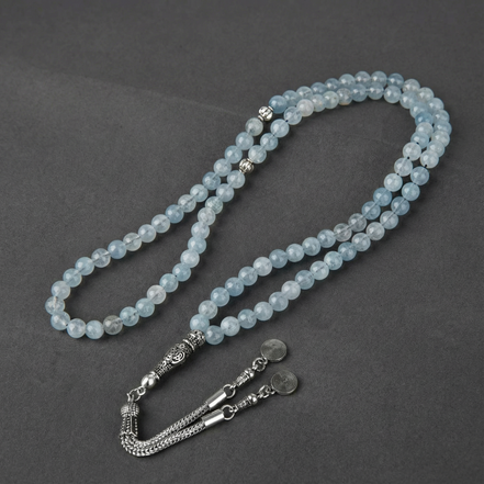 Akuamarin Doğal Taş Tesbih – 99’luk – 6 mm