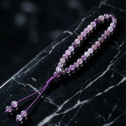 Ametist Doğal Taş 6 mm Tesbih & Makrome Bileklik – Uyumlu Set
