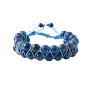 Lapis Lazuli 8mm Çift Sıra Makrome Doğal Taş Bileklik