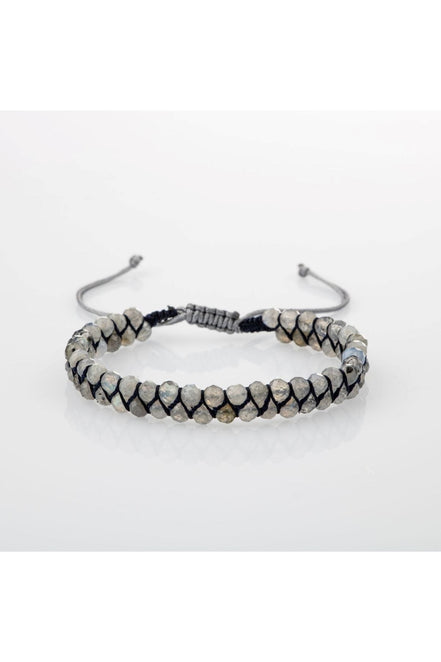 Labradorit 3-4mm Çift Sıra Doğal Taş Bileklik