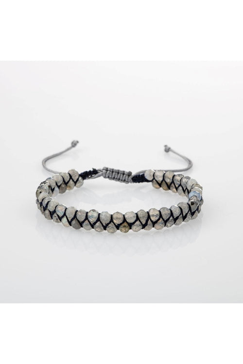 Labradorit 3-4mm Çift Sıra Doğal Taş Bileklik