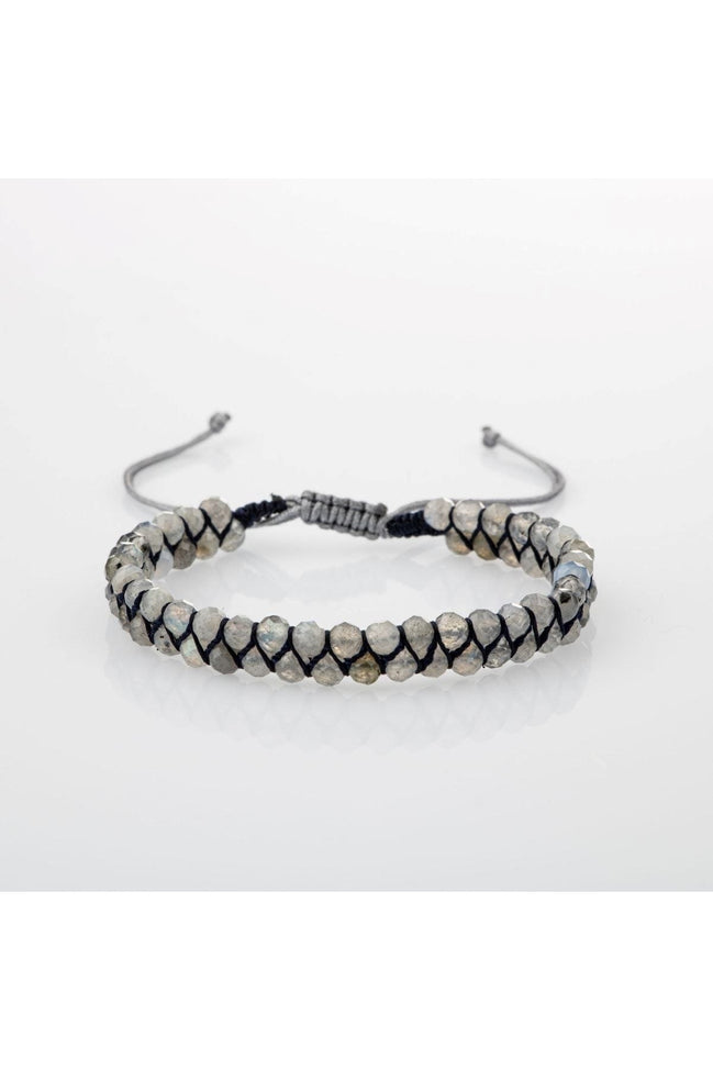 Labradorit 3-4mm Çift Sıra Doğal Taş Bileklik
