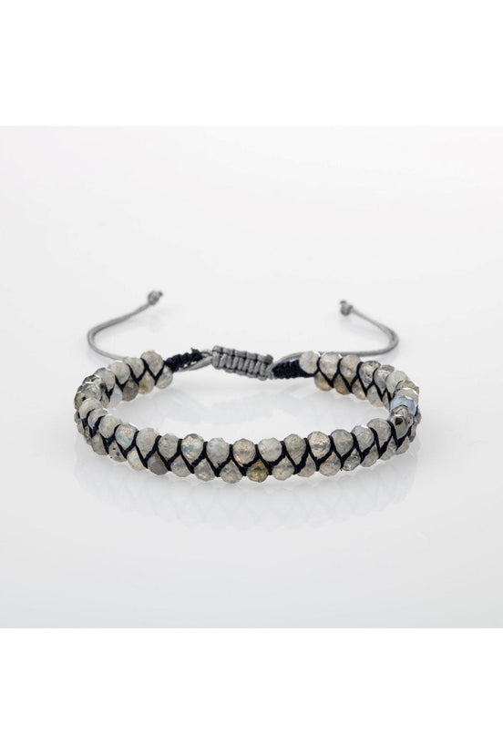 Labradorit 3-4mm Çift Sıra Doğal Taş Bileklik