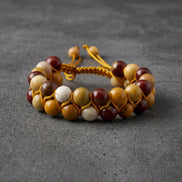 Jasper 8mm Çift Sıra Makrome Doğal Taş Bileklik