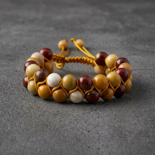 Jasper 8mm Çift Sıra Makrome Doğal Taş Bileklik