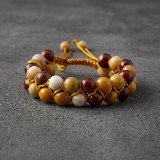 Jasper 8mm Çift Sıra Makrome Doğal Taş Bileklik
