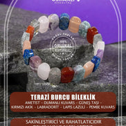 Terazi Burcu Bileklik Ametist, Dumanlı Kuvars, Güneş Taşı, Kırmızı Akik, Labradorit, Lapis Lazuli, Pembe Kuvars