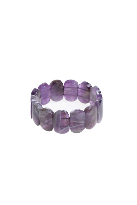Ametist Geniş Kesim Doğal Taş Bileklik – Unisex Şık Tasarım (9 x 14 mm Özel Kesim)