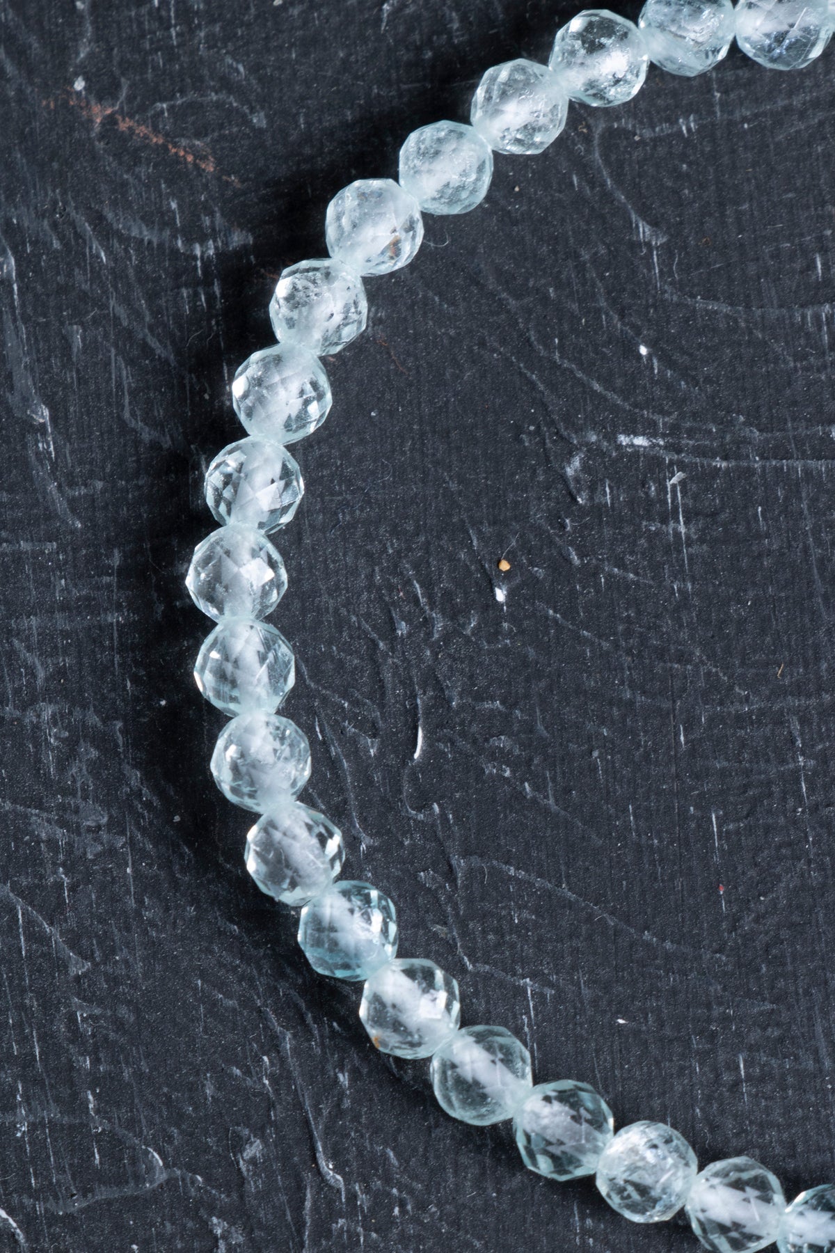 Sertifikalı Topaz Gümüş Aparatlı Doğal Taş Bileklik 4 mm (SK:203)