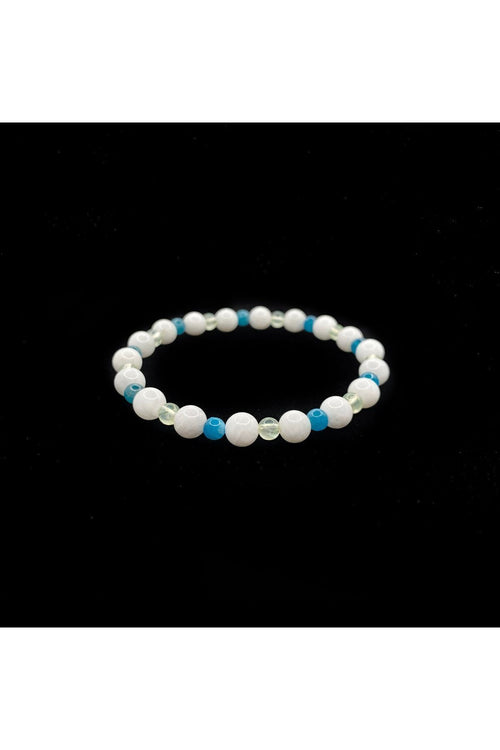 Zayıflama Açlık Bastırma Bilekliği - Ay Taşı - Prehnit - Apatit 4mm-6mm Orijinal Doğal Taş Bileklik