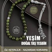 Yeşim Doğal Taş Tesbih 33lük - 8mm