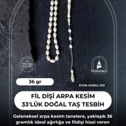 Fil Dişi Arpa Kesim 33'lük Doğal Taş Tesbih