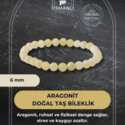 Aragonit 6mm Doğal Taş Bileklik