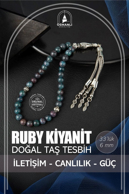 Ruby Kiyanit Doğal Taş Tesbih 33lük - 6mm