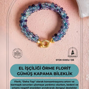 El İşçiliği Örme Florit Gümüş Kapama Bileklik (SK:138)