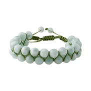 Yeşil Larimar 8mm Çift Sıra Makrome Doğal Taş Bileklik