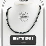 Hematit 6 mm Dizi Doğal Taş Kolye