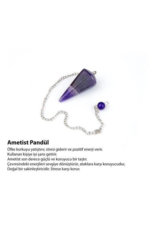 Ametist Doğal Taş Pandül