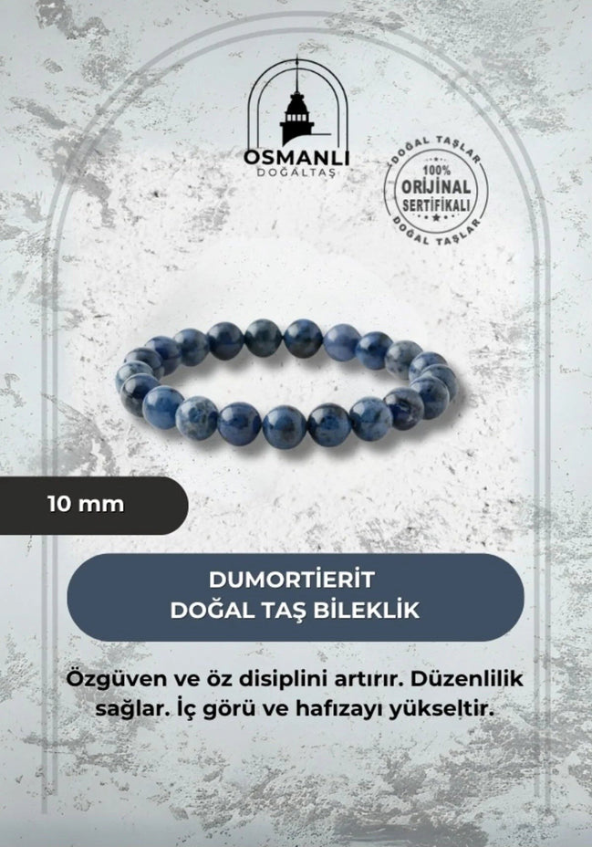Dumortierit 10mm Doğal Taş Bileklik