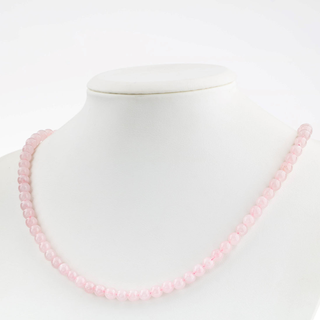 Pembe Kuvars Doğal Taş Kolye – 6 mm Dizi, Unisex Tasarım