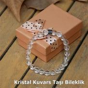 Kristal Kuvars 8mm Doğal Taş Bileklik