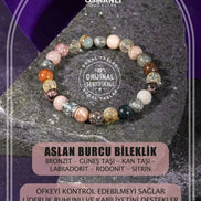 Aslan Burcu Bileklik Bronzit, Güneş Taşı, Kan Taşı, Labradorit, Rodonit, Sitrin