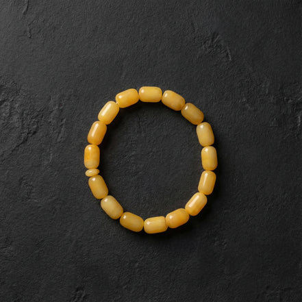 Sertifikalı Damla Kehribar Kapsül Kesim Bileklik