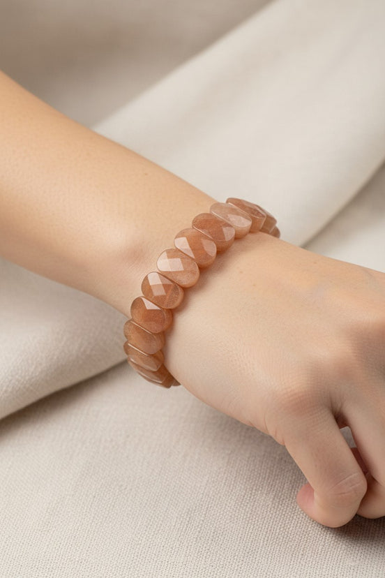 Güneş Taşı Doğal Taş Geniş Kesim Bileklik