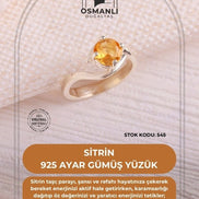 Sitrin 925 Ayar Gümüş Yüzük (SK:545)