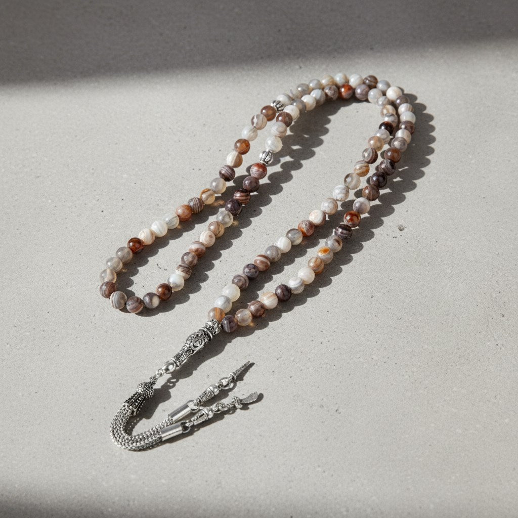 Botswana Akiği Doğal Taş Tesbih – 99’luk / 6 mm