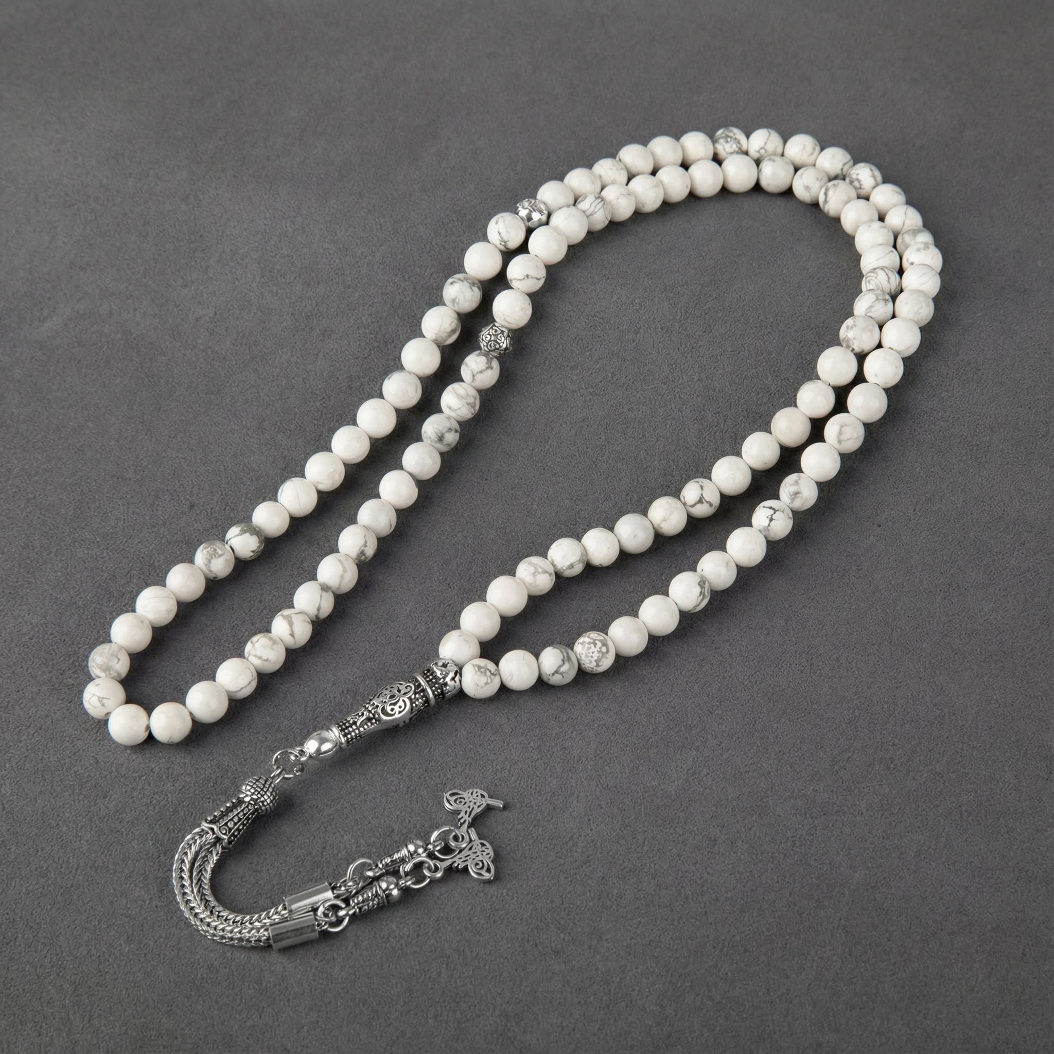 Havlit (Howlite) Doğal Taş Tesbih – 99’luk – 6 mm