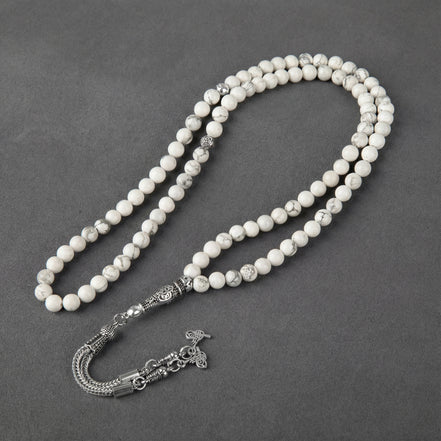 Havlit (Howlite) Doğal Taş Tesbih – 99’luk – 6 mm