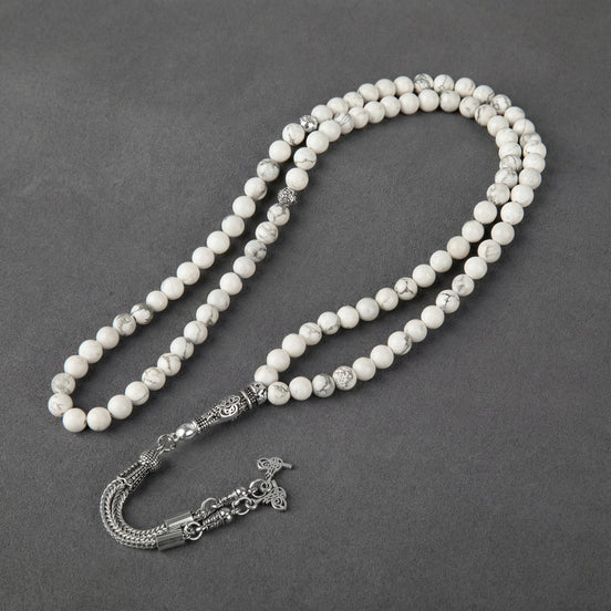 Havlit (Howlite) Doğal Taş Tesbih – 99’luk – 6 mm