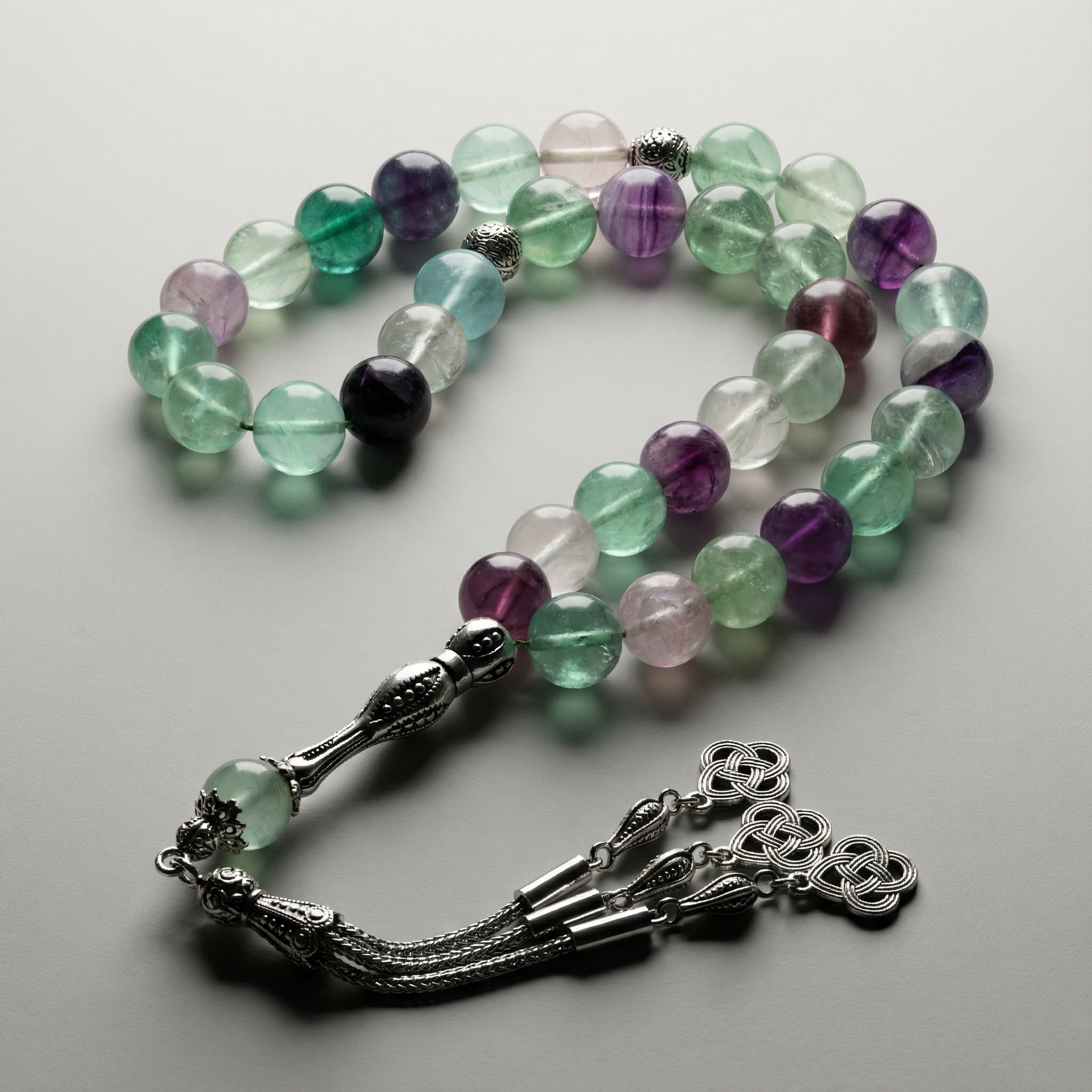 Florit Doğal Taş Tesbih – 10 mm Küre Kesim