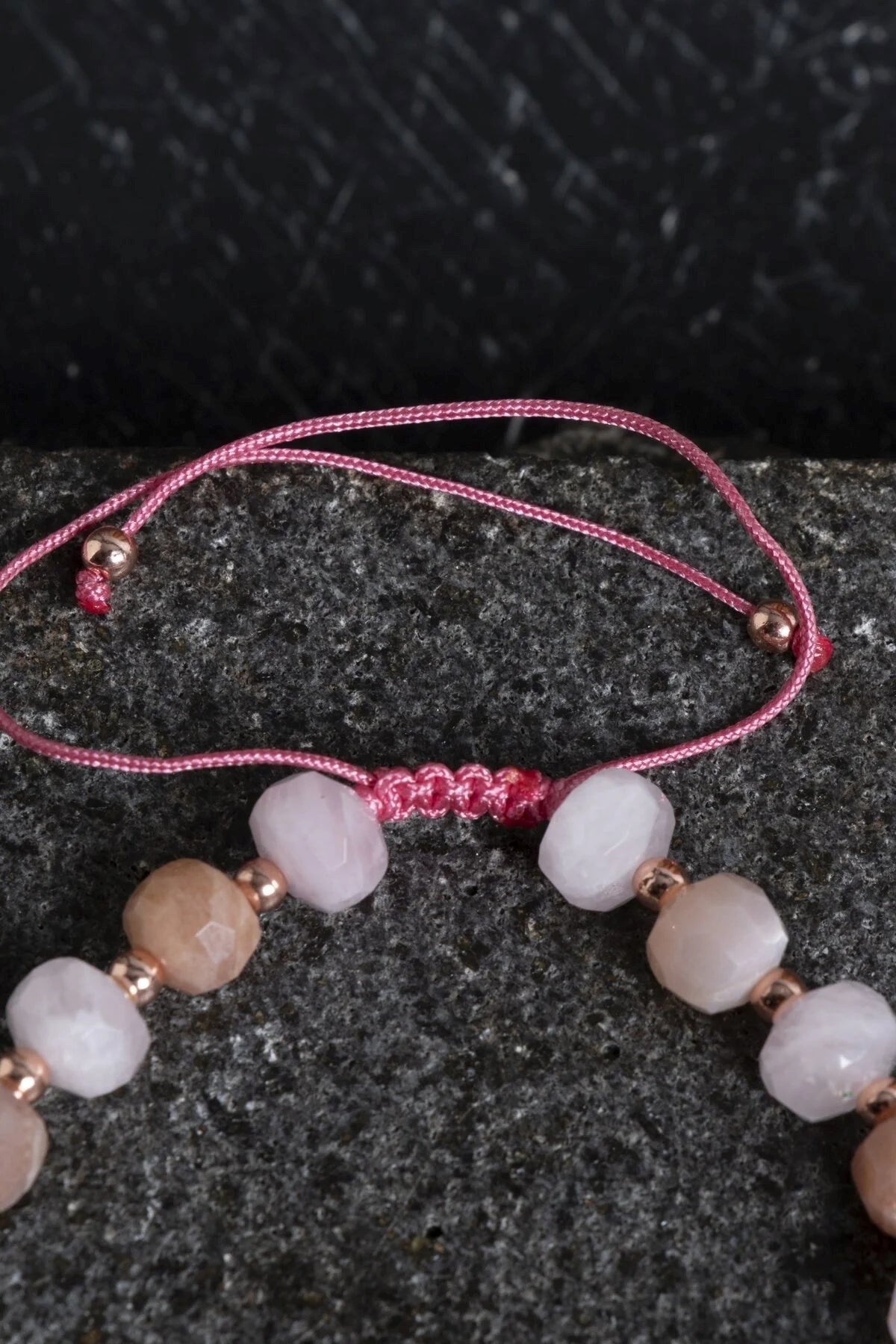 Güneş Taşı ve Pembe Kuvars Bileklik