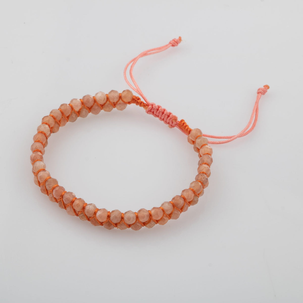 Güneş Taşı 3-4 mm Çift Sıra Doğal Taş Bileklik – Unisex El İşçiliği