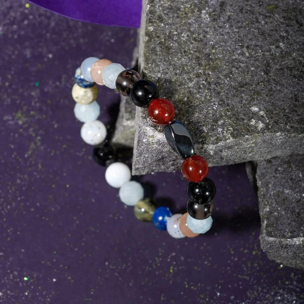 Terazi Burcu Bileklik Akuamarin, Ay Taşı, Dumanlı Kuvars, Golden Obsidyen, Güneş Taşı, Kırmızı Akik, Labradorit, Lapis Lazuli