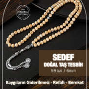Sedef Doğal Taş Tesbih 99luk - 6mm
