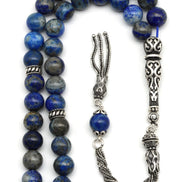 Lapis Lazuli Doğal Taş Tesbih 925 Ayar Gümüş – 8 mm Küre Kesim | 33’lü
