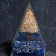 Sertifikalı Lapis Lazuli & Sitrin Ağaçlı Piramit