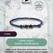 Lapis Lazuli 4mm Doğal Taş Bileklik