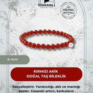 Kırmızı Akik 6mm Doğal Taş Bileklik